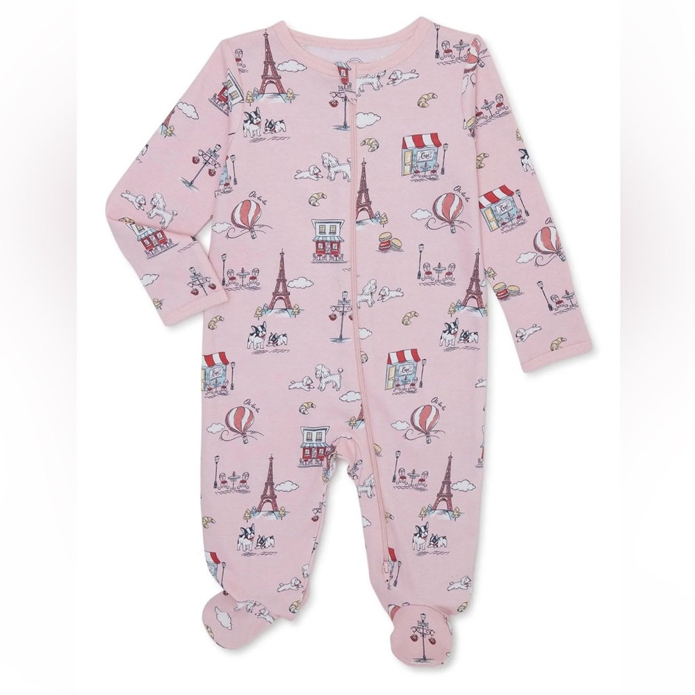 Pink Paris-Themed Kids One Piece